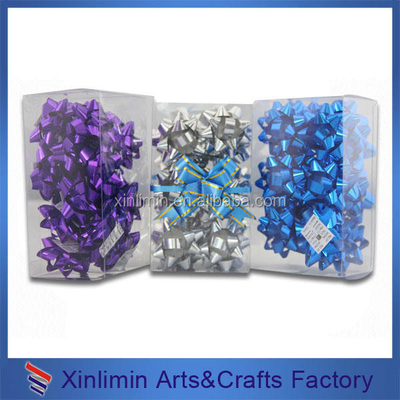 PP lint gedrukte kerstster boog set voor cadeau verpakking en verpakkingsdoos decoratie