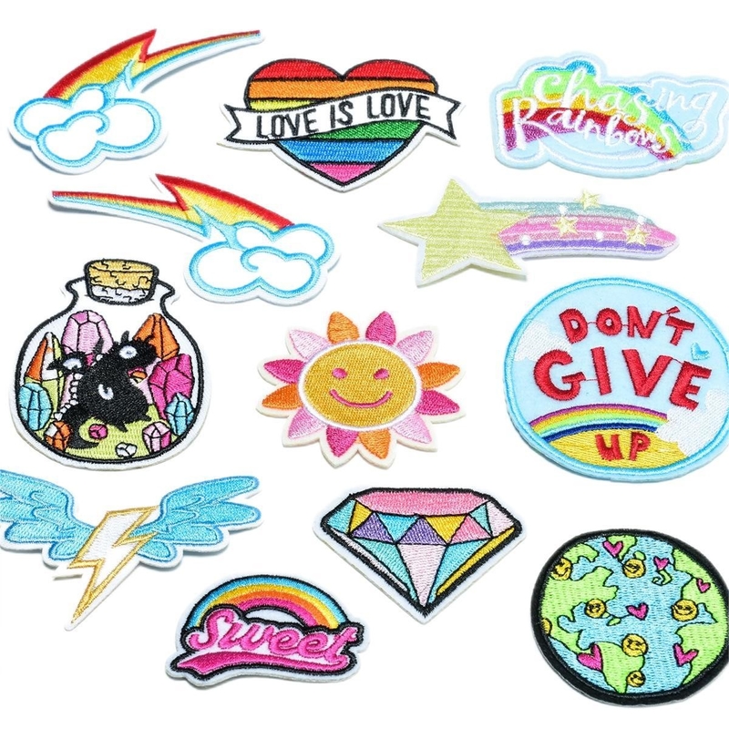 Custom Iron On Embroidery Patches Chenille geborduurde patches 3D stof type doek