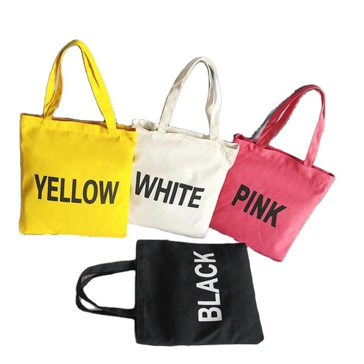 Eco-vriendelijke herbruikbare dames Canvas Cotton Bag Custom Printed Organic Tote voor kruidenierswaren