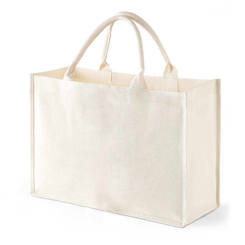 Tas Vierkante vorm Gelamineerd Waterdicht Canvas Cotton Shopping Tote Beach Bag voor promotie