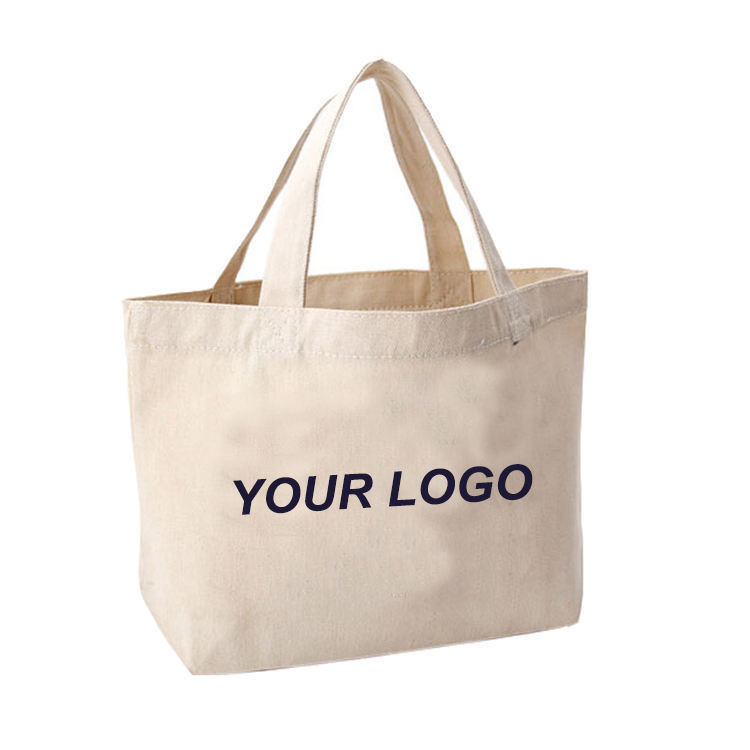 100% katoenen winkels Custom Printed Logo Beach Canvas Tote Bag voor zakelijke winkels