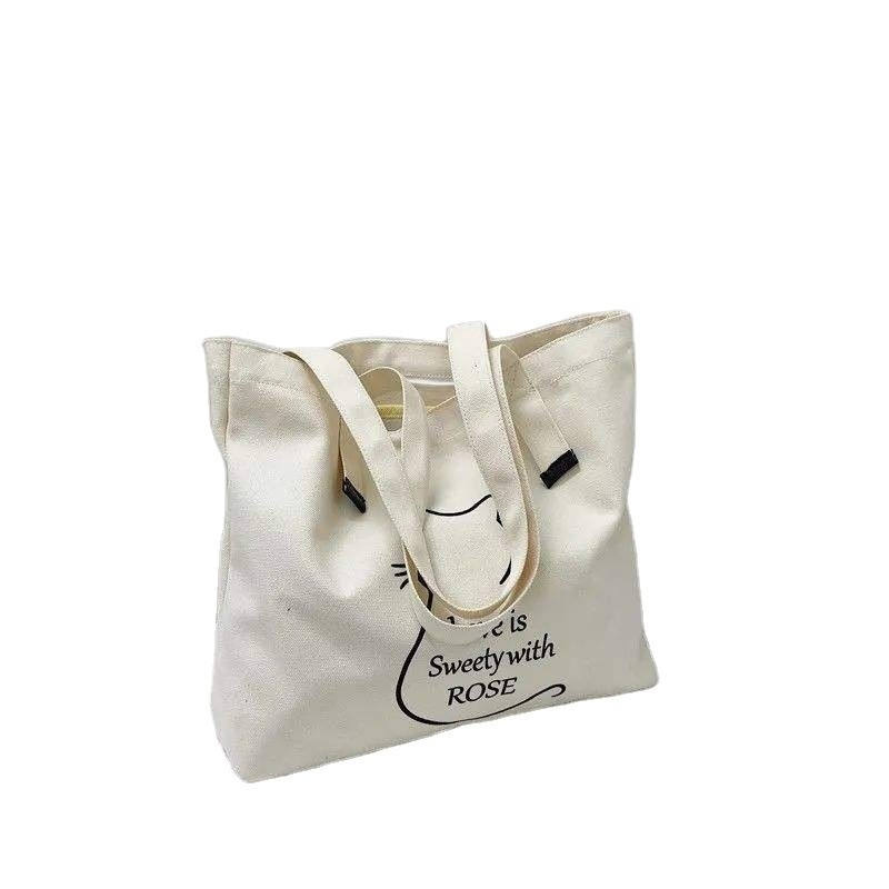 Veelzijdig en milieuvriendelijk Custom Cotton Canvas Grocery Bag Beach Tote Shopping Bag