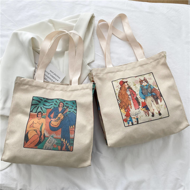 OEM Customized Heavy-duty Cotton Canvas Shopping Tote Bag met aangepast logoontwerp