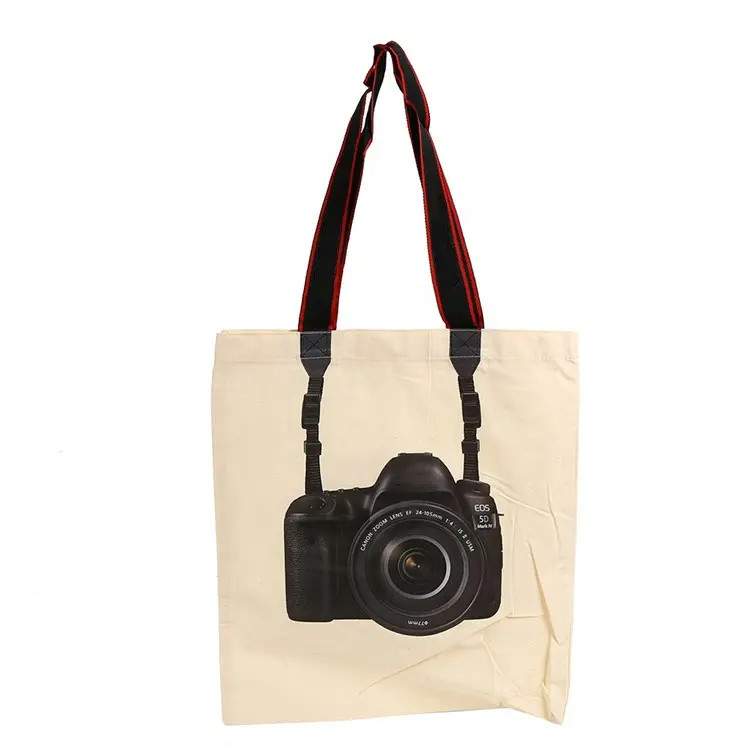 Aanpasbare Screen Printing Camera Shopping Tote Bag voor duurzaam en gepersonaliseerd