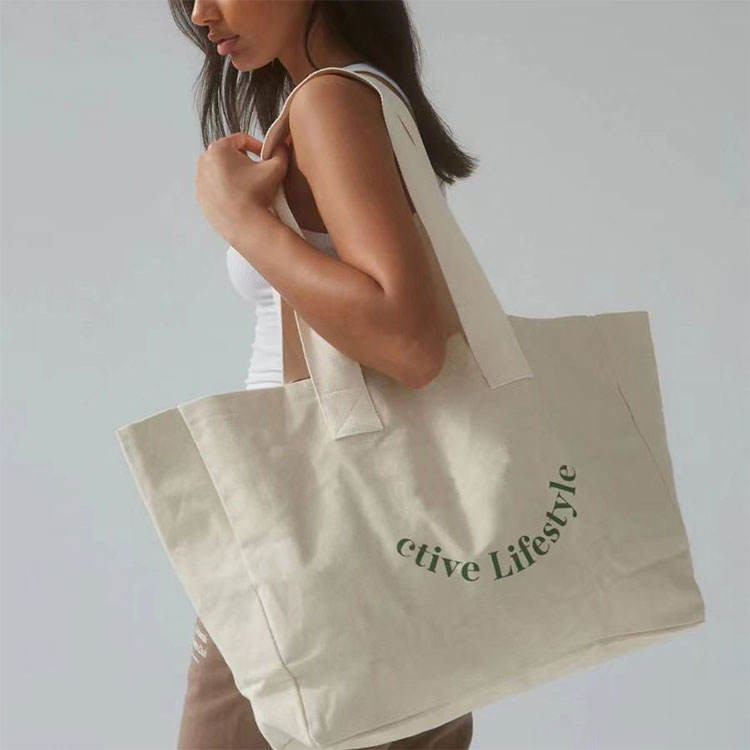 Gepersonaliseerd logo Eco-vriendelijk Zwaar werk Oversize Grote Supermarkt Cotton Canvas Tote Bag
