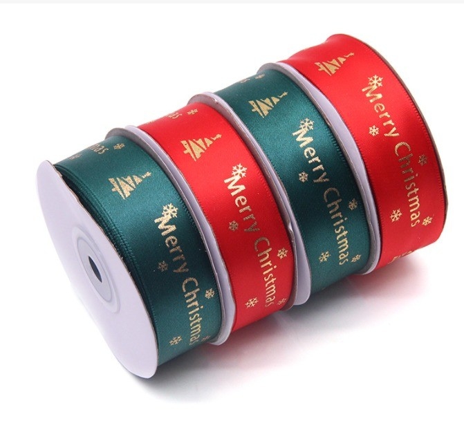 Feliz Navidad Alfabet Woven Edge Ribbon voor Custom Festival Roll Decoration
